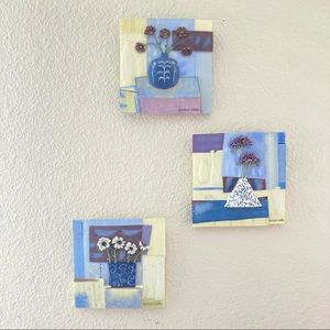 NWOT Bundle of 3 Floral Abstract Paintings 🖼